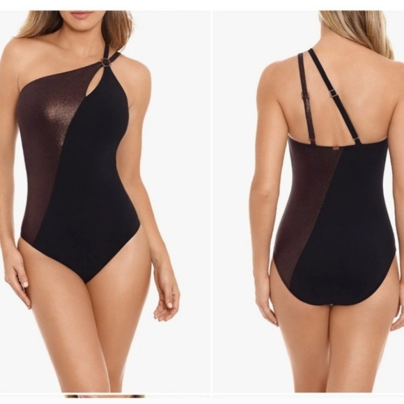 Miraclesuit Amoressa Lunar Eclipse Crescent One-Piece Swimsuit womens sz 14 NEW - Picture 2 of 10